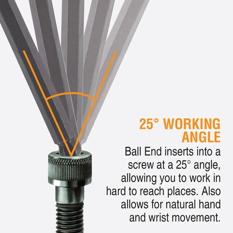 Ball End Balldriver L Wrench Dual Pack Set With 1.5-10mm And 0.050 To Three Eighths Inch Sizes Angled Reach For Screws Image