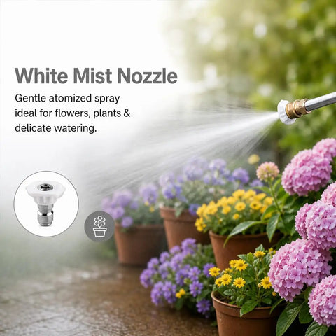 Power Washer Wand With Jet Nozzle For Garden Hose With Three High Pressure Nozzles And Quick Connectors spraying flowers