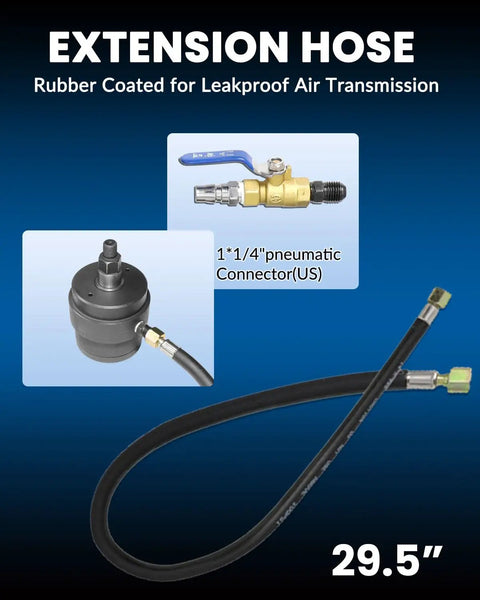 Extension hose rubber coated with pneumatic connector for Diesel Injector Puller Tool Kit With Pneumatic Impact Air Tool