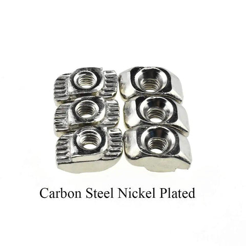 Sliding T Slot Nuts 2020 Series M3 Drop In Pack Of 30 Carbon Steel Nickel Plated Half Round Roll In For 6mm Slot Aluminum Profiles