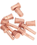 Solid Prime Kit For Plasma Cutter With 5 Brass Nozzles And Electrodes Fit PMX 30AIR Torch Replacement Parts showcasing brass nozzles.