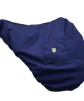 Dressage English Saddle Cover With Waterproof Outer And Breathable Fleece Lined Interior For Long Flap Saddles in navy