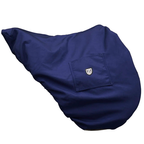 Dressage English Saddle Cover With Waterproof Outer And Breathable Fleece Lined Interior For Long Flap Saddles in navy