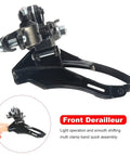 Universal Front Derailleur For Mountain Bikes Dope Steel Construction Built To Last Smooth Shifting Quick Clamp black steel