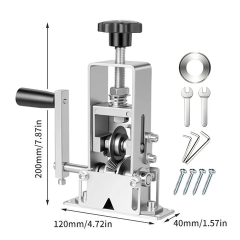 Manual Hand Crank Wire Stripping Machine For Scrap Copper Recycling adjustable cable cutter tool with metal chassis and components.
