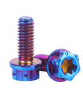 Set Of 4 Titanium Torx Head Flange Bolts M4 10mm 15mm 20mm Burnt Blue For Motorcycle And Bicycle Ultra Lightweight High Strength Hardware