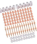 Plasma Cutting Consumables Kit 100Pcs Includes Shield Cups Nozzles Swirl Baffles Electrodes For PT31 Cutter Torch And Pro Grade Compatibility