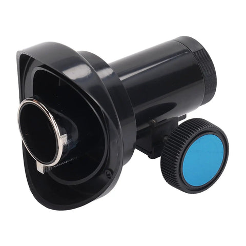 Dope 1.25 Inch Eyepiece Holder With Toothed Focus Gear, ABS plastic, side view, focusing knob and 67mm bevel teeth visible
