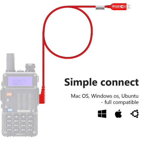 Dope Red FTDI USB Programming Cable For Ham Radios Flashing With Original FTDI Chip Inside Works With Baofeng