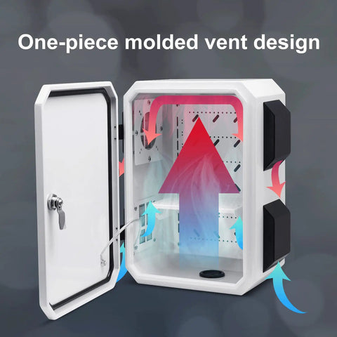Outdoor Electrical Box Weatherproof IP65 Enclosure Made From Cold Rolled Steel With Aluminum Back Beam One Piece Ventilation