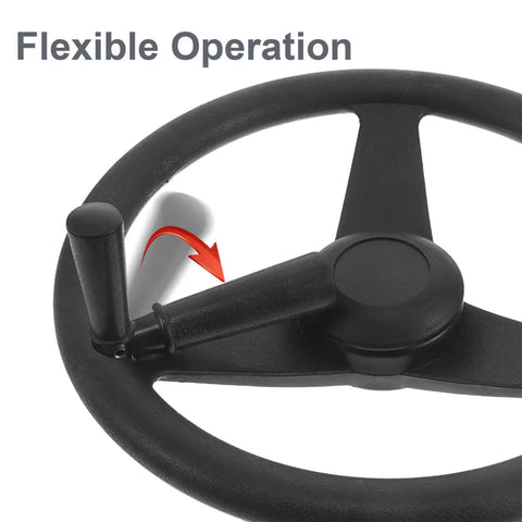 Smooth Tri Spoke Compact Shelving Handwheel In Stylish Black Plastic Crank Handle For Effortless Manual Drive And Easy Archive Rack Storage Access Without Strain, flexible operation view