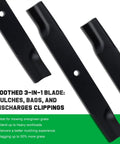 Close-up of Timecutter 50 Inch Mower Blades Replacement For Toro Timecutter Zero Turn Mowers 50 Deck High Lift Durable Edge