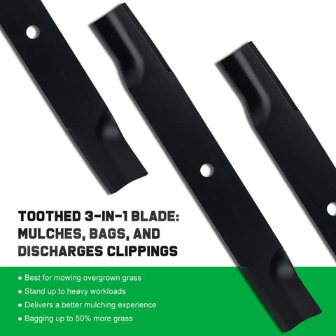 Close-up of Timecutter 50 Inch Mower Blades Replacement For Toro Timecutter Zero Turn Mowers 50 Deck High Lift Durable Edge