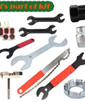 All In One Bike Repair Tool Kit For DIY Riders, Multifunction Maintenance Set With Box, Premium Carbon Steel Tools displayed