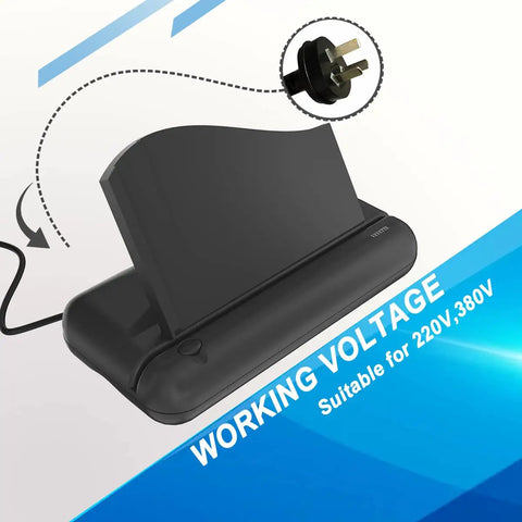 Three Hole Paper Punch For Office And School, Heavy Duty Desktop Puncher With power adapter, voltage specification shown