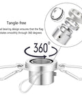 Aluminum Flag Pole Rings With Bearing For 0.75 To 1 Inch Flag Poles, No Tangle 360 Degree Rotation, Durable Carabiner Clips, No Fuss Quick Install, Keeps Your Flag Flowing Smooth And Safe.