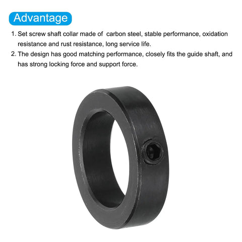 1 Inch Bore Carbon Steel Shaft Collar Set Screw Style Clamping Collars Black for Motor Bases and Drive Shafts