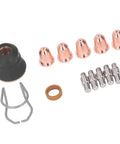 13 Piece Plasma Cutter Torch Consumables Kit For S45 With Electrodes, Nozzles, Tips, Spacers, Guide, Gas Diffuser Replacement Parts Pro Grade