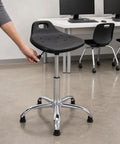 Built Tough Height Adjustable Shop Stool With Smooth Rolling Swivel Casters And A Durable Pu Seat ready for assembly lines with adjustable height.