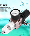 Pro Grade Air Filter Regulator AW2000-02 Aluminum Alloy With Rotary Manual Actuator shown on a watery backdrop