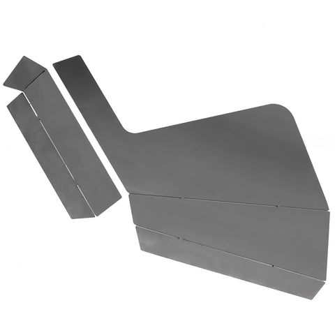 Three-piece bare metal front bumper kit components with winch mount plate for 1984–2001 Jeep Cherokee XJ