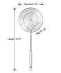 Solid Stainless Steel Spider Strainer Skimmer Ladle For Cooking And Frying, Wire Pasta Spoon For Boiling, 5.4 Inch Diameter