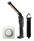 Must Have Indoor Mechanical Timer Portable LED Work Light And Extension Cord Organizer Bundle For Home Office Garage And Studio Easy 24 Hour Timer Bright Portable Light And Cable Organizer To Tidy Up Your Power Setup, showing timer, LED light, cord organizer