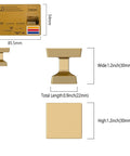 Diagram showing measurements of Champagne Bronze Cabinet Knobs Set 10 Pack 1.2 Inch 30mm Single Hole Drawer Knobs And Pulls ZH0008.