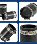 Flexible DWV Coupling One And A Half Inch Black 10 Pack With Universal Fit For Cast Iron Copper Plastic And Schedule 40 Steel Piping Leak Proof Rot Proof And Sealed Against Infiltration Exfiltration For Non-Pressure Drain Waste And Vent Systems, black rubber coupling with steel clamps