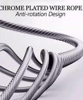 Chrome plated wire rope with an anti-rotation design, ideal for use in heavy duty hand crank winch applications.