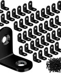 40Pcs L Bracket Set In Black Stainless Steel With 80 Screws For Wood Furniture Cabinets Chairs Shelves And Bookshelves Right Angle Corner Braces