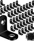 Heavy Duty 40 Piece Black Stainless Steel L Bracket Corner Brace Set With 80 Screws for Shelves Cabinets and Woodworking DIY Projects