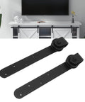 Rustic Sliding Barn Door Hardware Kit With Carbon Steel Track Rail For Single Or Double Bypass Doors, black steel brackets