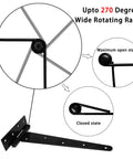 2 Piece Heavy Duty T Strap Hinge And Slide Smooth Barn Door Hardware Kit With Wide Sliding Latch For Courtyard Gates And Fences Matte Black Finish showing 270 degree rotating range and hinge states.