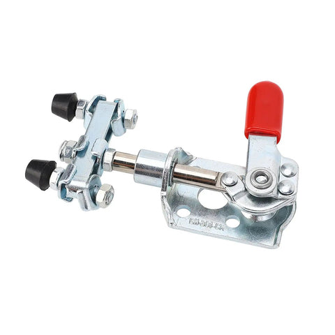 Quick Release Push Pull Toggle Clamp Beefy 40kg Capacity Stainless Steel Heavy Duty Industrial Grade Fastener For Welding Jig Fixture CNC Machine Automotive Applications With Comfortable Grip Handle And Rock Solid Hold, red handle