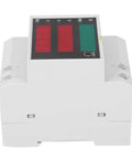 Top Shelf Digital Current And Voltage Meter Featuring Bright LED Displays For Industrial Control Systems, compact white device.