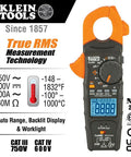HVAC Clamp Meter All In One With Auto Ranging TRMS And NCVT Inrush And More For Voltage Current And Temperature Display