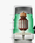 Essential Portable Mag Drill Press With Magnetic Base showing internal motor components for heavy-duty core drilling.