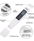 4 In 1 PH Meter TDS EC Temperature Tester For Drinking Water, Pools, Aquariums, Hydroponics, RO Systems, digital display close-up.