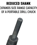 Built Tough Badass Thirty Three Piece High Speed Steel Reduced Twist Drill Bit Set with reduced shank for drill chuck compatibility.