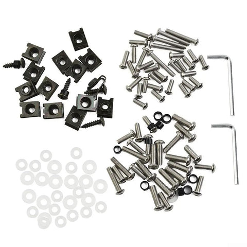 Complete Fairing Bolt Kit For ZX6R 636 ZX6RR Sportbike Track Pack 155 Piece Stainless Steel Hardware Set, bolts and washers with tools