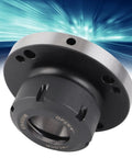Get This Heavy Duty 40Cr Gavigain ER-40 Collet Chuck With Accurate Design For Lathe And Milling Machine Users. Close-up view of black ER-40 collet chuck.