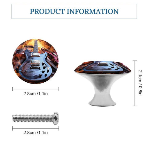 Upgrade Your Space With These Dang Good Quality Round Cabinet Knobs And Smooth Handles Built Tough From Solid Stainless Steel Featuring A Tight Grip And Sleek Look For Kitchen Drawers And Furniture Doors. Guitar design round cabinet knob, 2.8cm size, metallic finish, ideal for furniture.