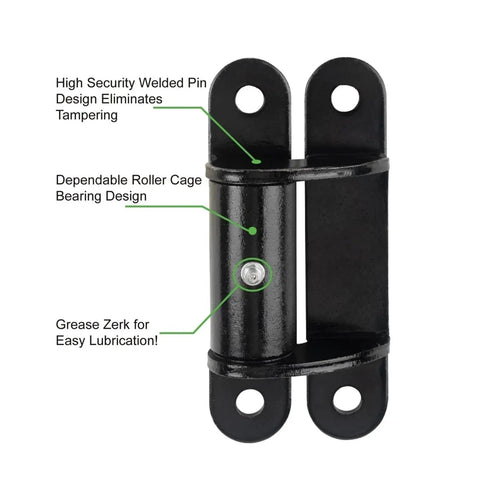 Stainless Steel Self Closing Reversible Door Hinge Heavy Duty 7-Inch Face Mount Bolt On Weld On Roller Bearing Gate Hinge Pair