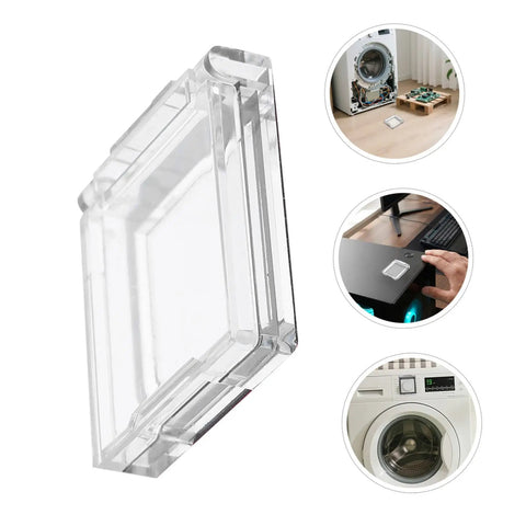 Transparent 26mm Button Protector Cover with Double Sided Adhesive Waterproof Plastic Power Switch Guard for various appliances