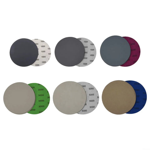 30 Pcs 5 Inch Wet Dry Sandpaper Discs Super Silicon Carbide Assortment For Auto Paint Correction showing assorted grits from 1000 to 7000.