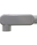 Pro Grade Non Metallic PVC Conduit Body Type LL 3/4 Inch Electrical Wire Routing Fitting profile view for easy wire routing.