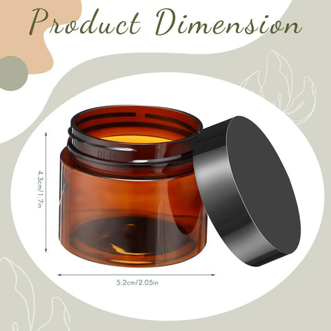 200 Piece 2 Oz Amber Plastic Cosmetic Jars Collection Round Travel Toiletry Containers With Secure Screw Top Lids Perfect For Storing Moisturizers Ointments And Liquids A Hella Solid Go Bag Staple That Is A Total Game Changer