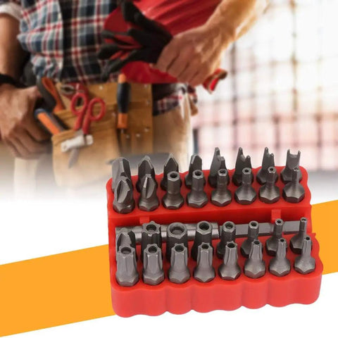 Stunning 32 in 1 Hollow Star And Hex Bit Set For Pros T9 To T40 Torx Plus Security Bits Great For Bike Repair Electronics And Custom Builds. Chrome steel bits in red case
