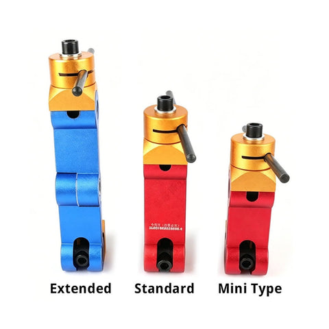 Heavy Duty Adjustable Cnc Mill Positioner With Sick Precision Workpiece Stop And Rock Solid Milling Locator Tool For Lathe And Shop Floor Machining Tasks Long M12 Base in three sizes: Extended, Standard, Mini.
